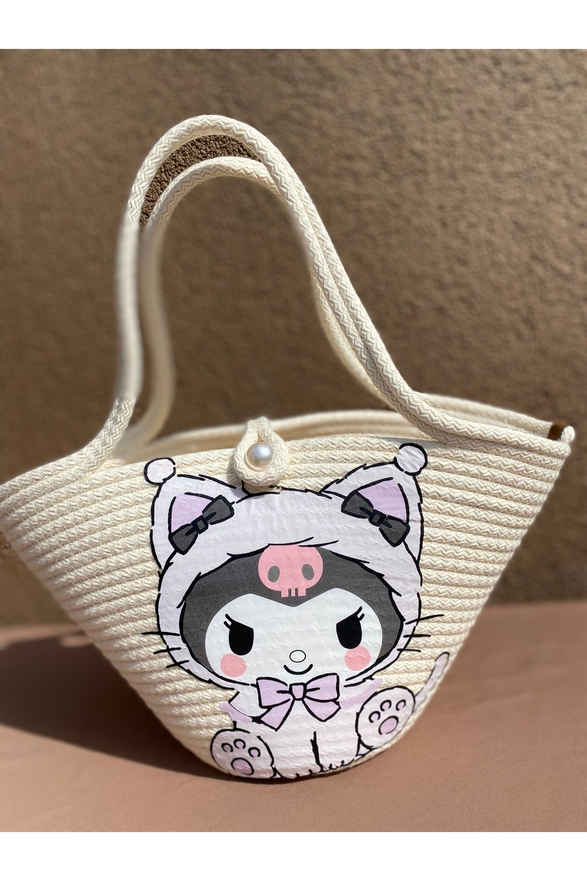 ELÇİÇEK HOME Hasır Çanta,Kuromi Çanta,plaj Çantası