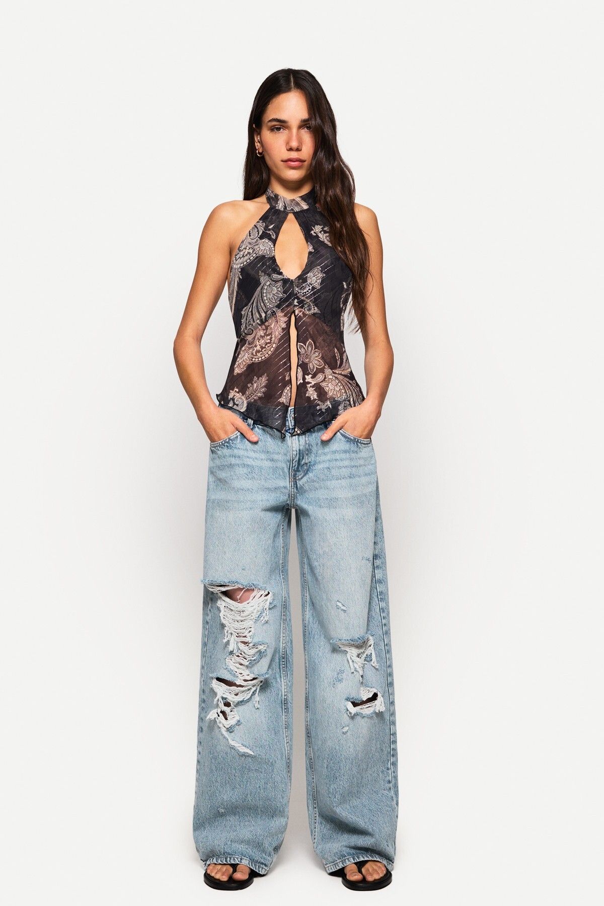 Bershka Yırtık boyfriend jean