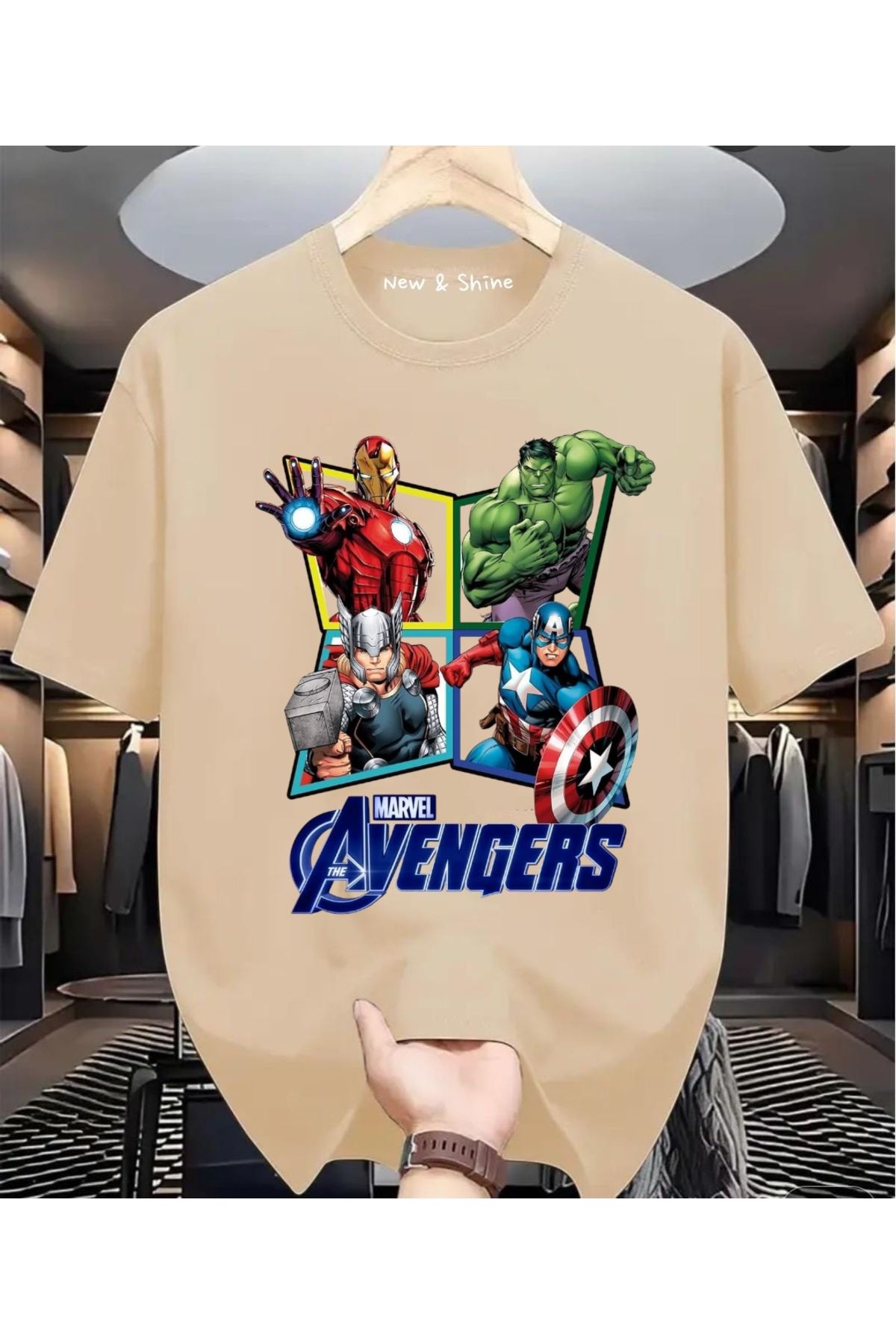 New Shine Avengers Baskılı Oversize T-Shirt