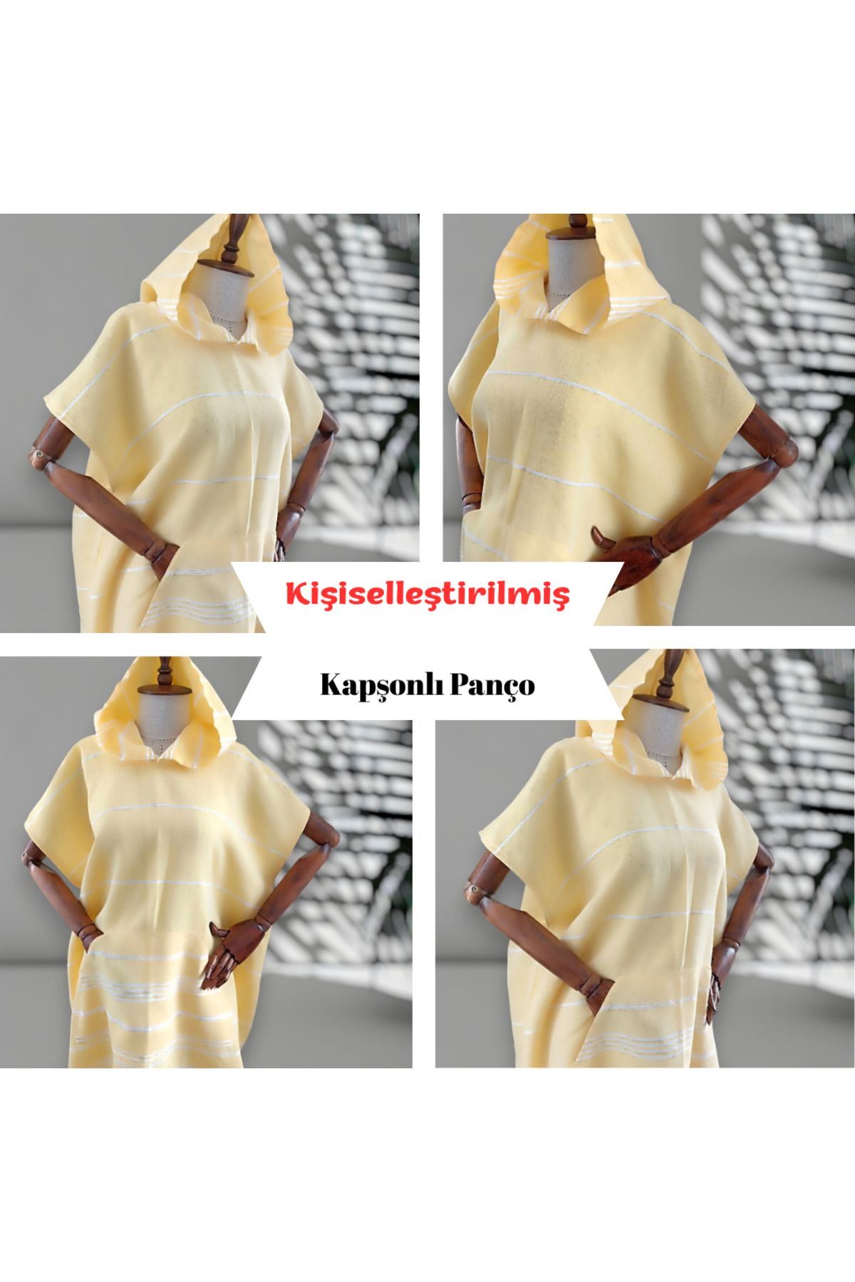 CHIMARIVA Kişiye Özel Baskılı Kapüşonlu Plaj Pançosu | İsim Yazılı Pamuklu Havlu Poncho |Unisex Peştamal Kumaş