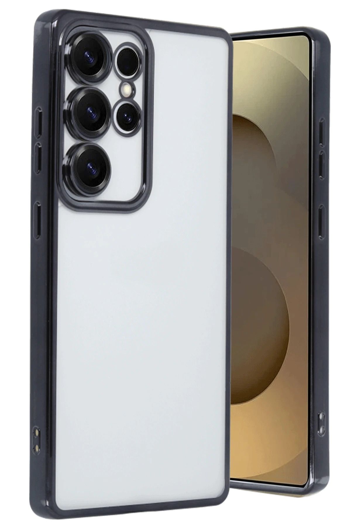 NewFace Samsung Galaxy S25 Ultra Kılıf Lensli Silikon - Siyah ALMLA