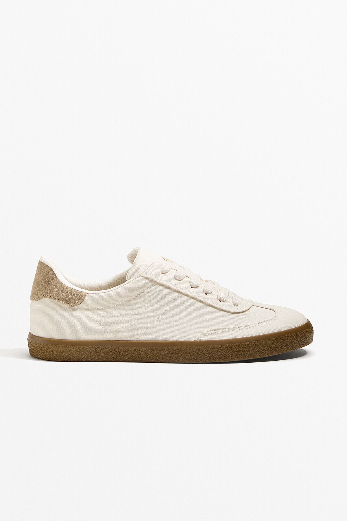 Oysho-Canvas and split-leather trainers 1
