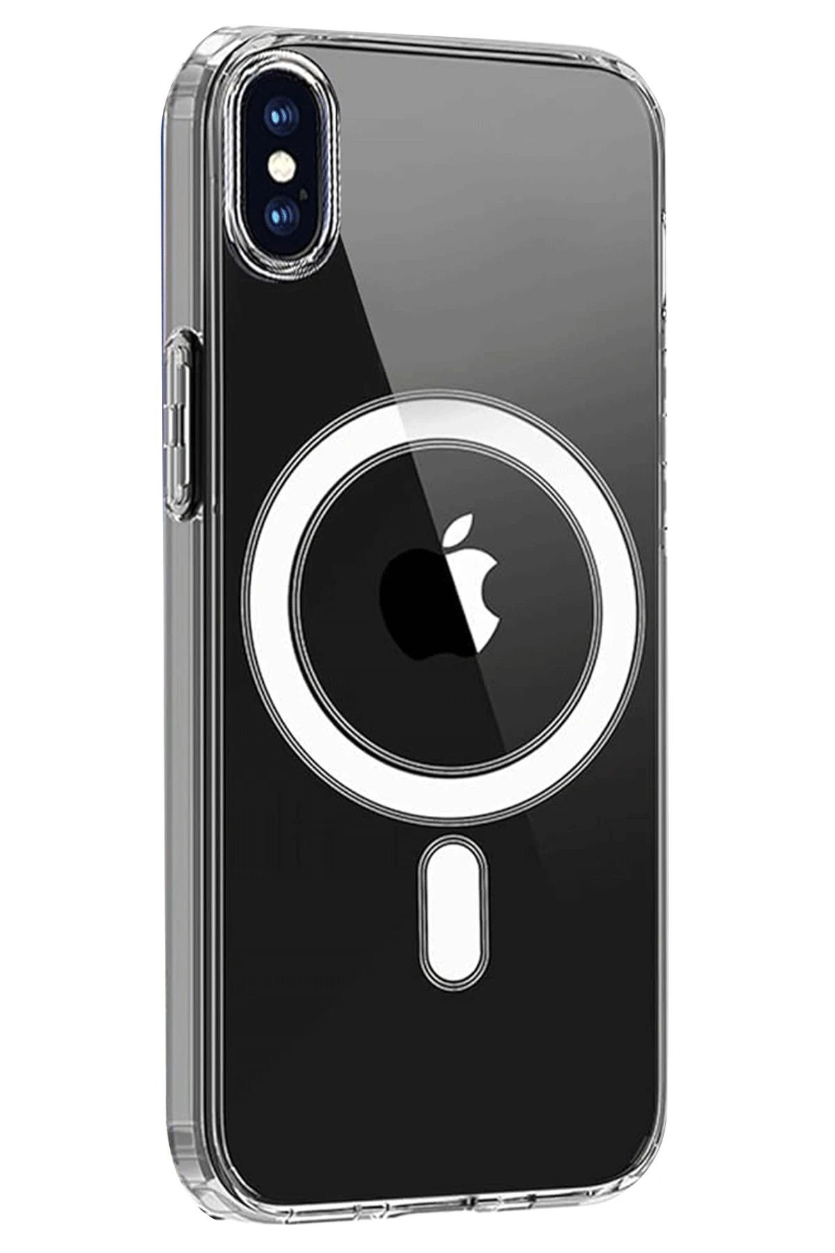 NewFace iPhone X Kılıf Magneticsafe Şeffaf Silikon - Şeffaf NRMSA