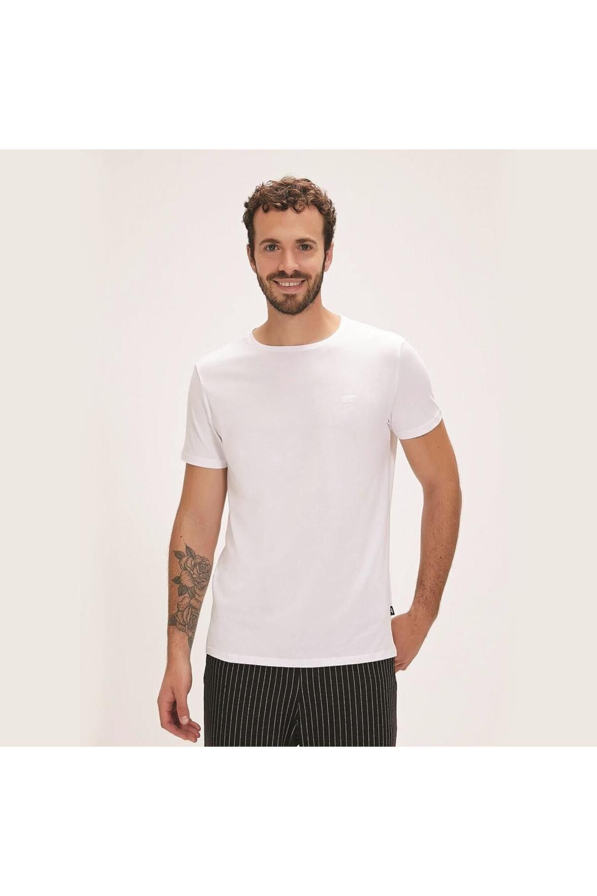 Bad Bear Solid Erkek T-Shirt - Kırık Beyaz