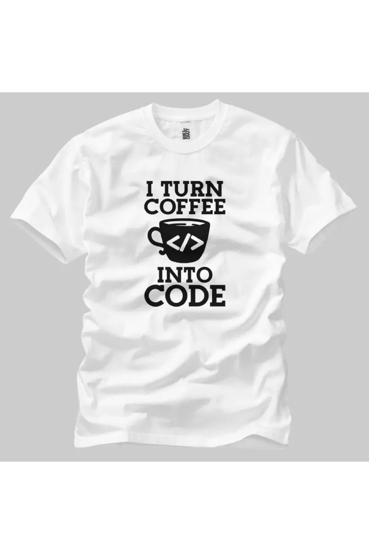 Built By Crazy I Turn Coffee Into Code Unisex Tişört