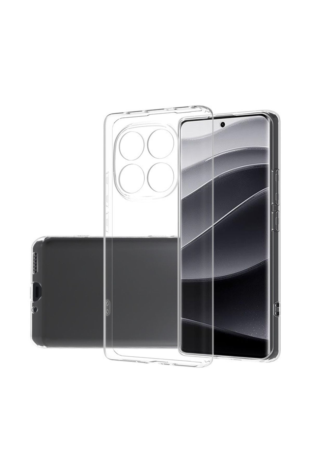 KZY İletişim Xiaomi Redmi Note 14 Pro Plus ile Uyumlu Kapak Kamera Korumalı Süper Silikon Şeffaf Kılıf