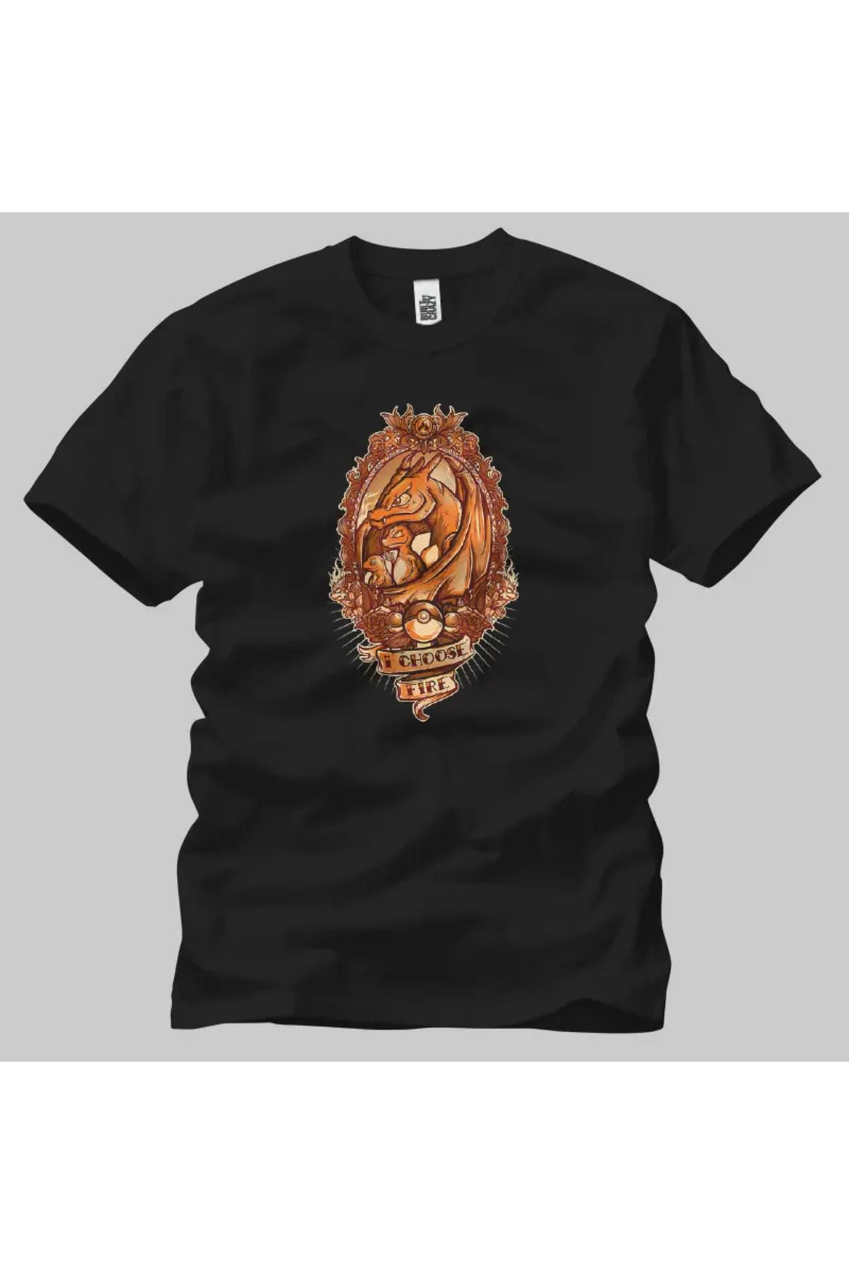 Built By Crazy Pokemon: I Choose Fire Unisex Tişört