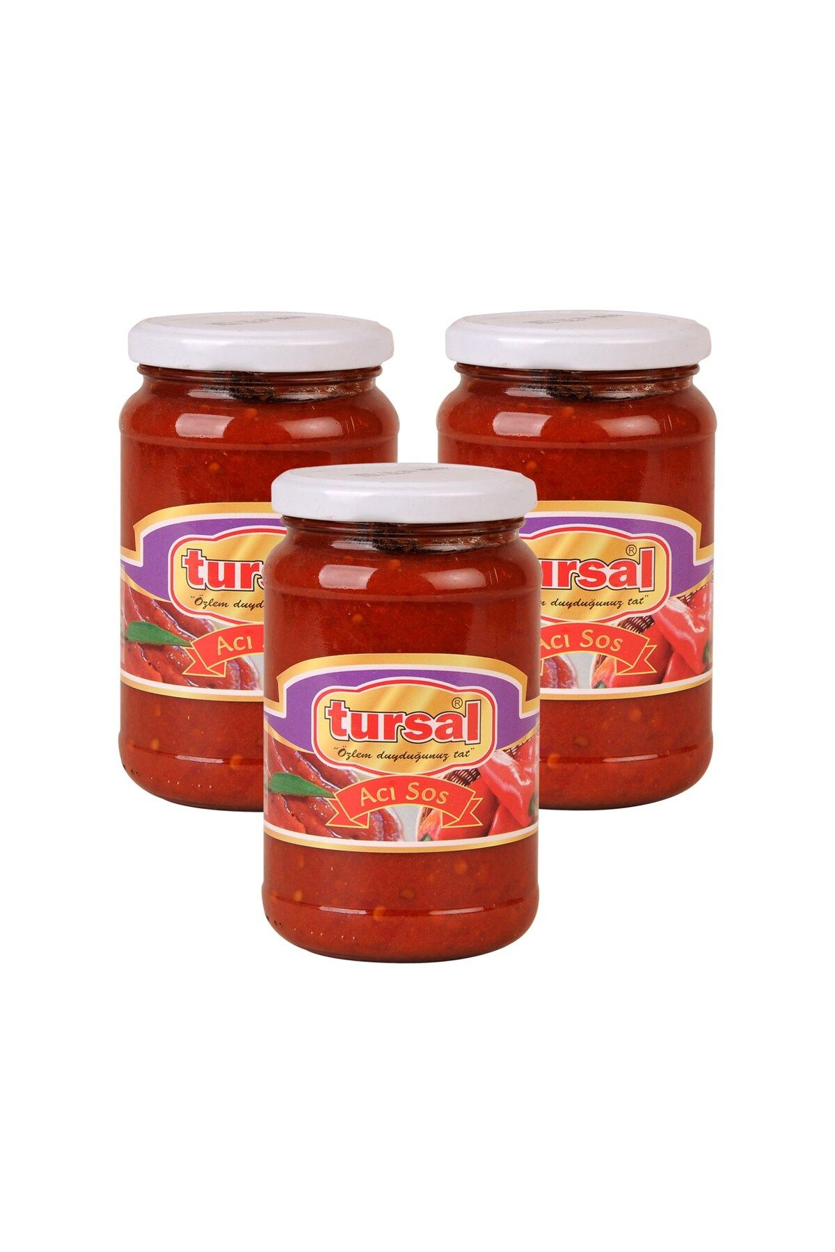 TURSAL Acı Sos 380 gr Cam x 3 Adet