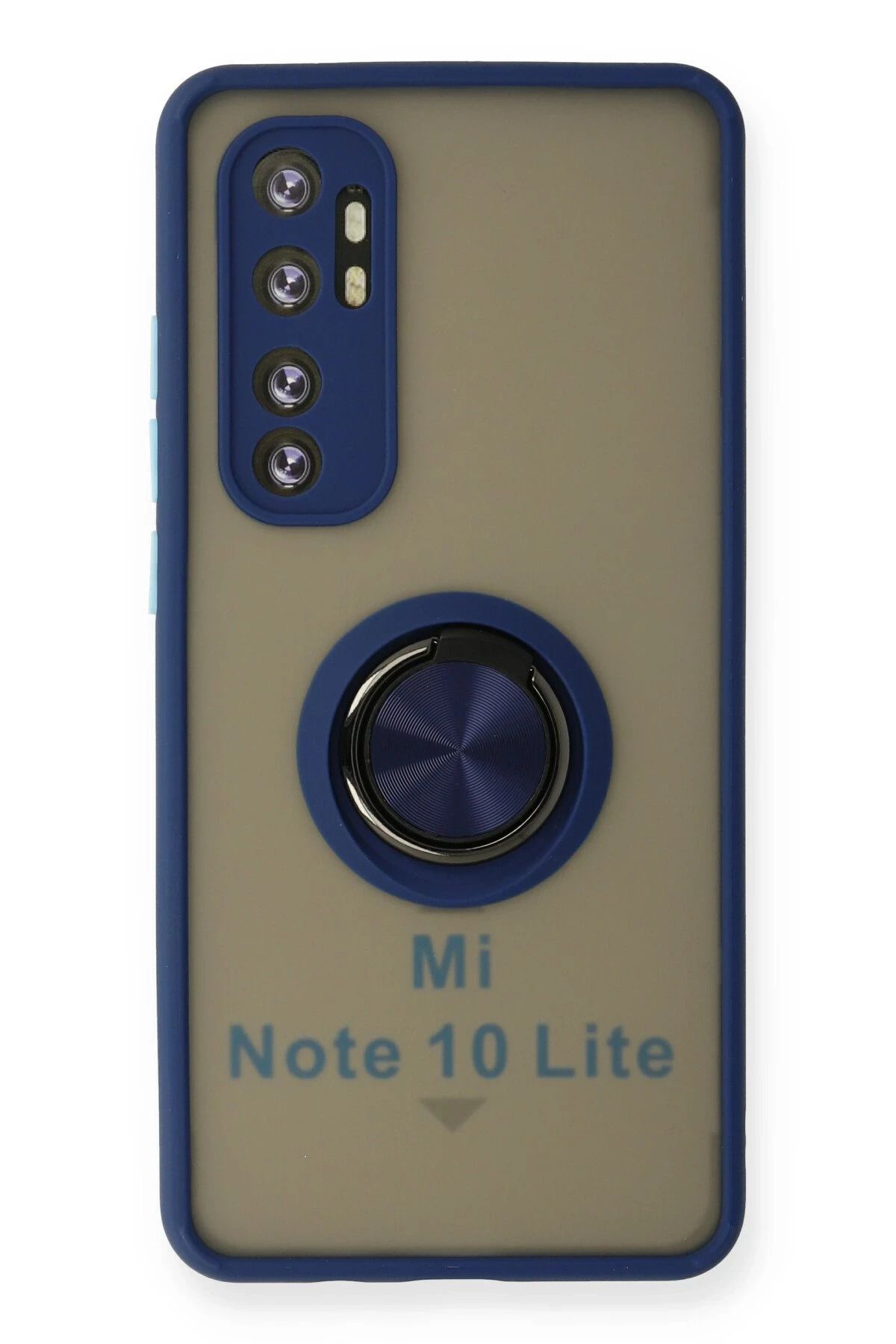 NewFace Xiaomi Mi Note 10 Lite Kılıf Montreal Yüzüklü Silikon Kapak - Lacivert LZWDR