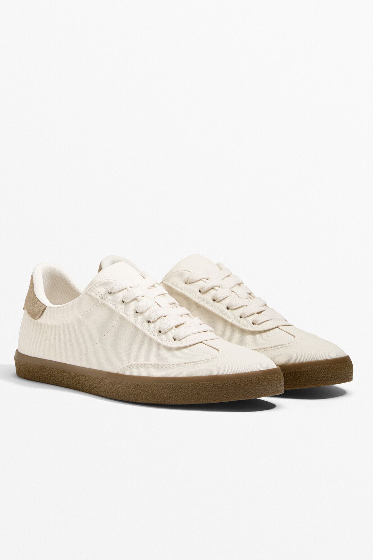 Oysho-Canvas and split-leather trainers 5