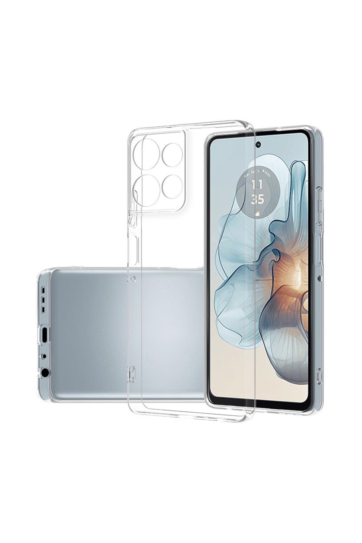 KZY İletişim Infinix Note 30 VIP ile Uyumlu Kapak Kamera Korumalı Süper Silikon Şeffaf Kılıf