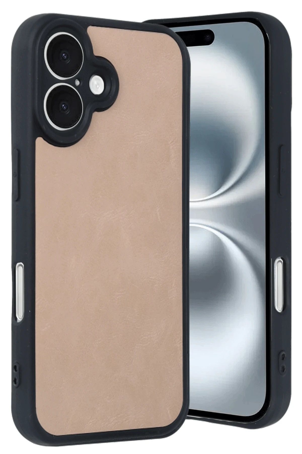 NewFace iPhone 16 Kılıf Aras Deri Kapak - Pudra JOJUA