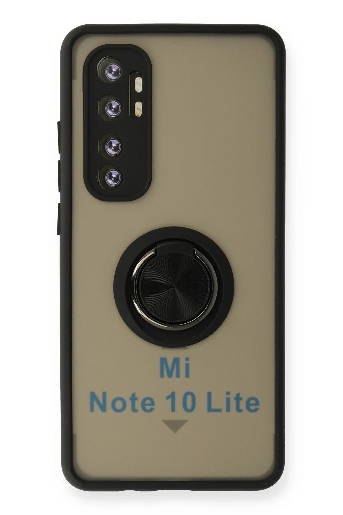 NewFace Xiaomi Mi Note 10 Lite Kılıf Montreal Yüzüklü Silikon Kapak - Siyah FLKRY