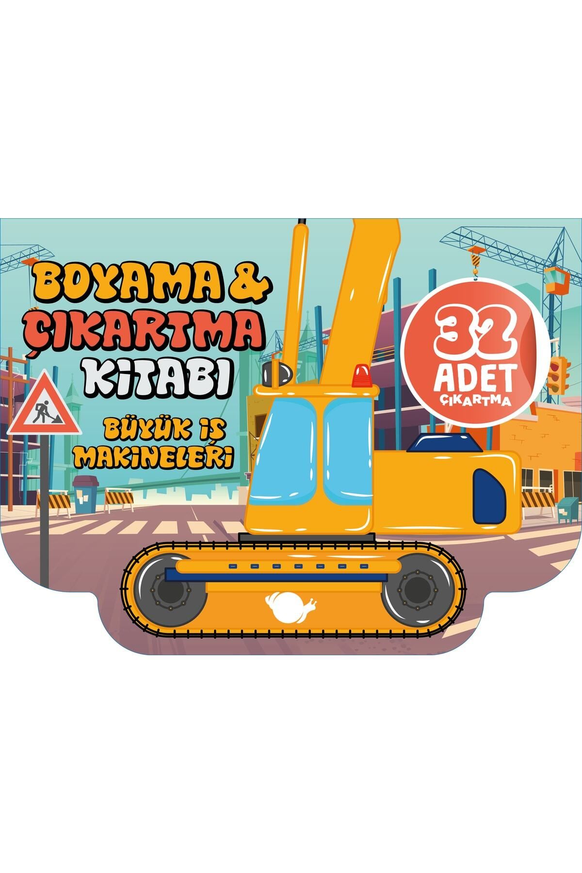 ela777 Boyama & Çıkartma Kitabı - Büyük Iş Makineleri (3 - 5 Yaş)