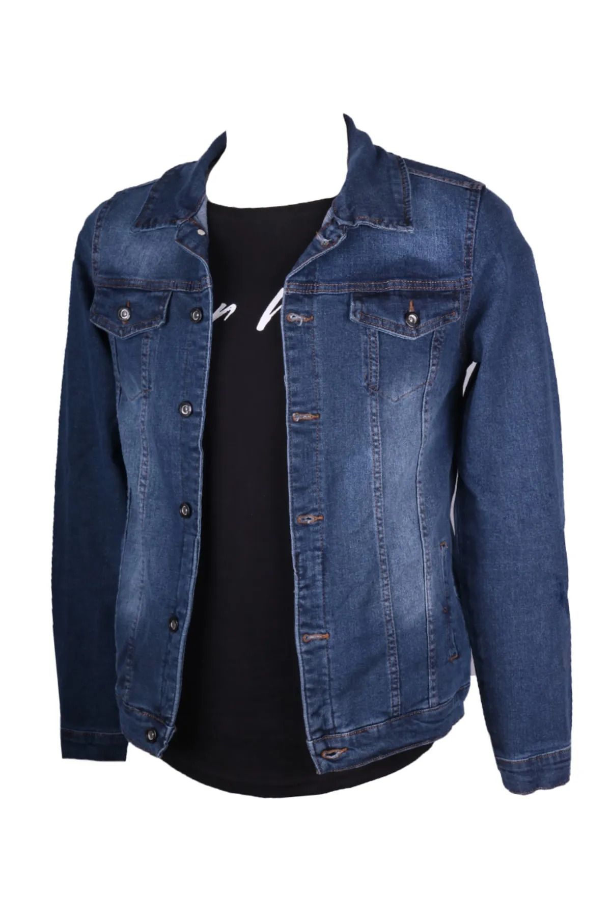 viking's line Erkek Denim Mont Mavi Kot Ceket