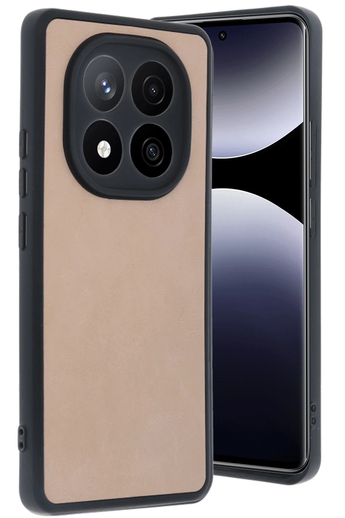 NewFace Xiaomi Redmi Note 14 Pro 5G Kılıf Aras Deri Kapak - Pudra NRMSA