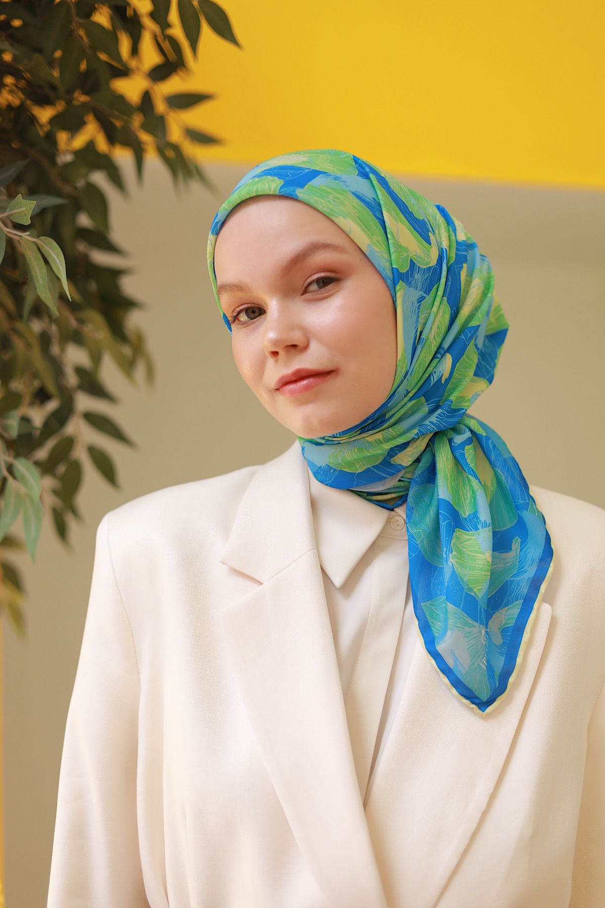 Moda Mevsimi İpekhan Holiday Collection Soft Pamuk Eşarp 1229-03 Saks Yeşil