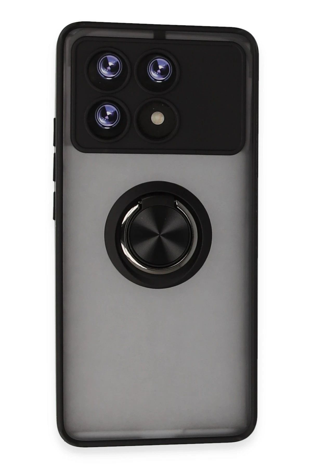 NewFace Xiaomi Poco X6 Pro Kılıf Montreal Yüzüklü Silikon Kapak - Siyah FLKRY
