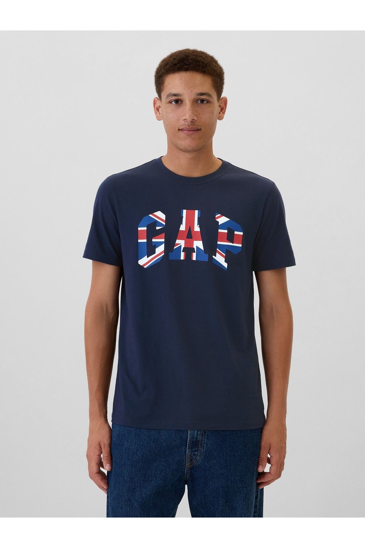 GAP Erkek Lacivert Everyday Soft Gap UK Logo T-Shirt