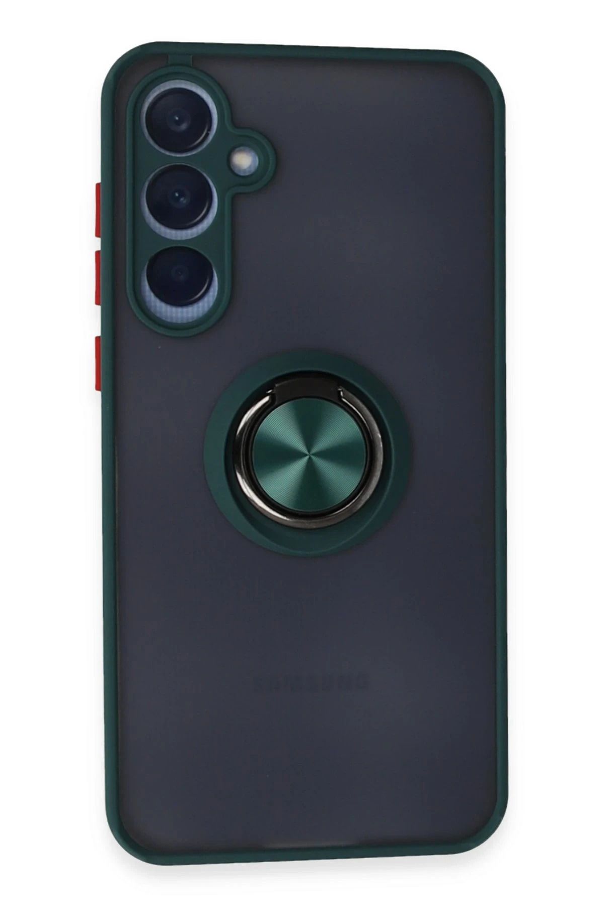 NewFace Samsung Galaxy A25 5G Kılıf Montreal Yüzüklü Silikon Kapak - Yeşil NRMSA