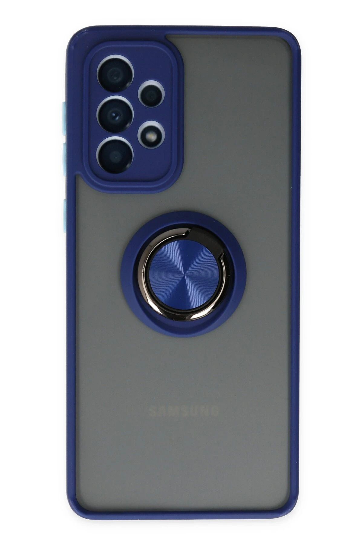 NewFace Samsung Galaxy A33 5G Kılıf Montreal Yüzüklü Silikon Kapak - Lacivert FLKRY
