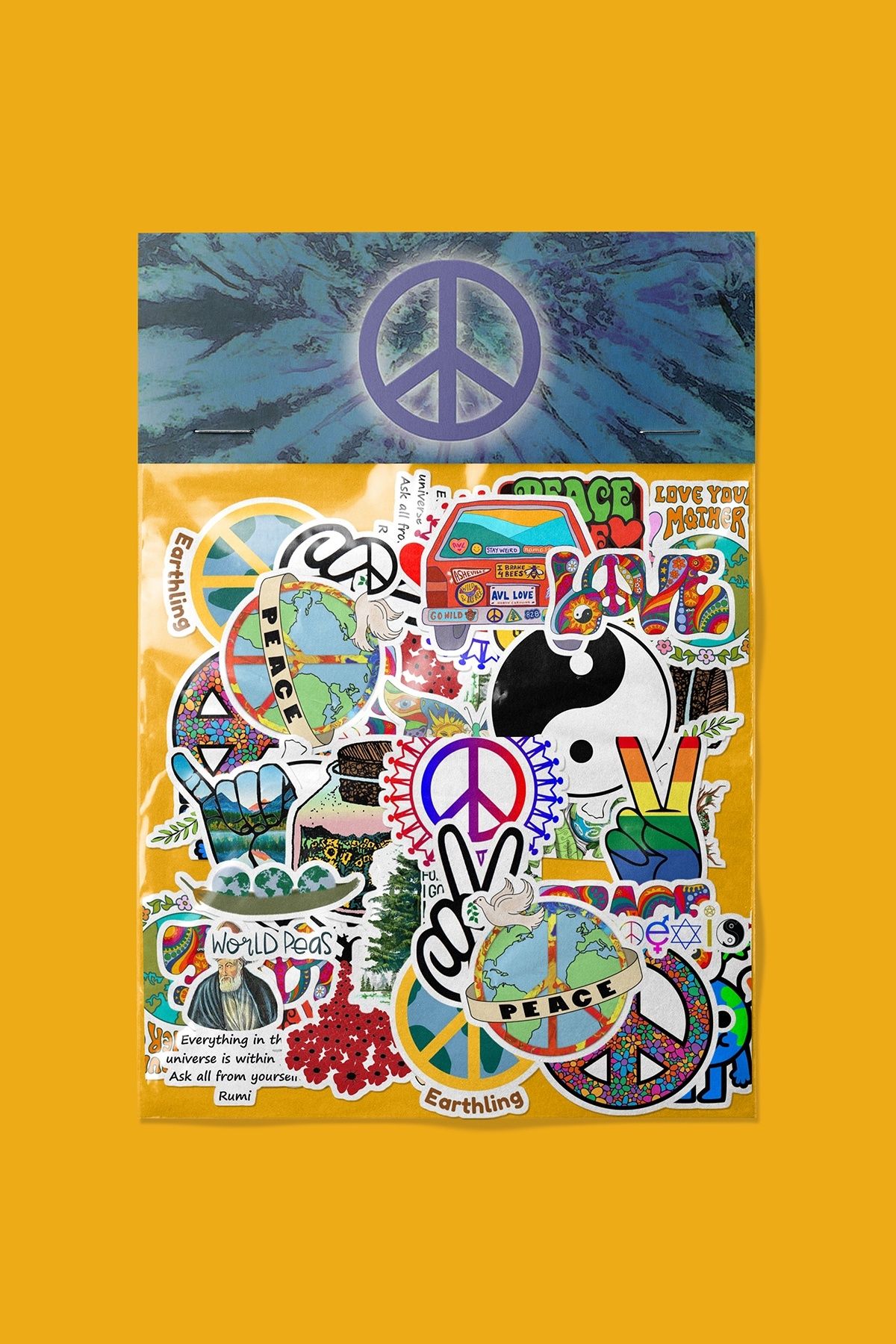 dadi ramba Peace Sticker paketi - Bullet Journal - Ajanda - Planner - Laptop Etiket Çıkartma