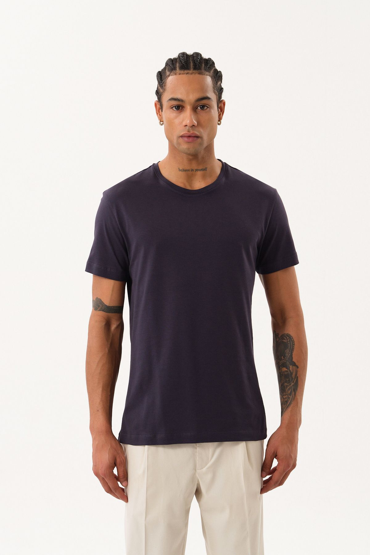 SPORTEMPT Erkek Slim Fit Bisiklet Yaka T-Shirt