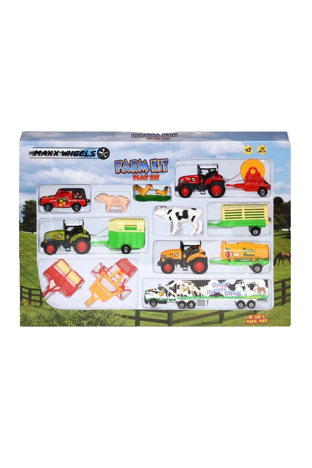karadağsb 19404 Sun-Pıo-Mxx-Dc.Çiftlik Set 14Prç.Traktörlü