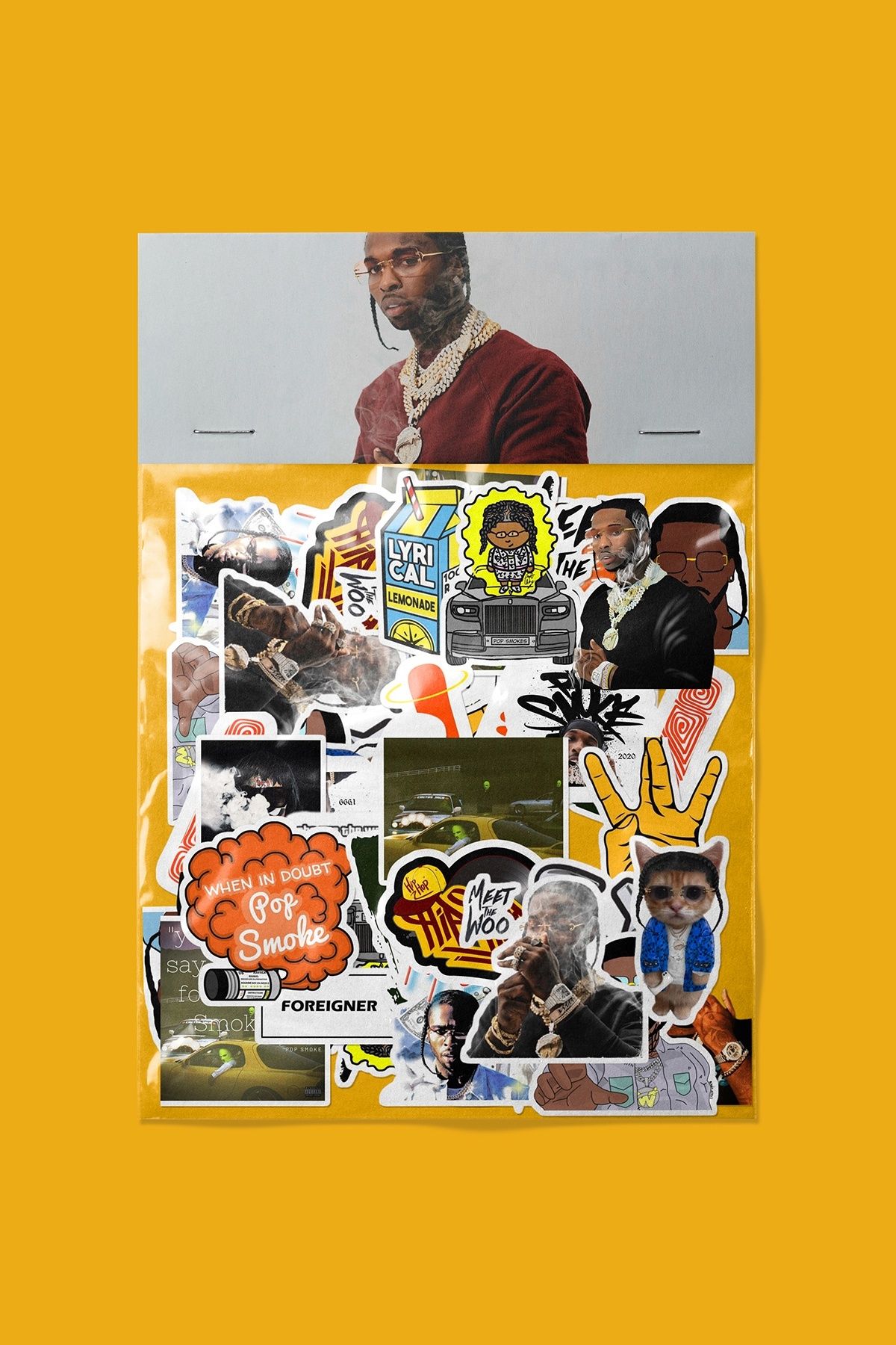 dadi ramba Pop Smoke Sticker paketi - Bullet Journal - Ajanda - Laptop Etiket Çıkartma