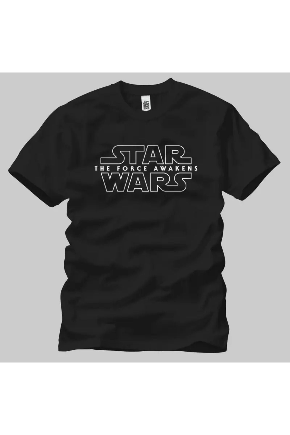 Built By Crazy Star Wars: Force Awakens Logo Bw Unisex Tişört