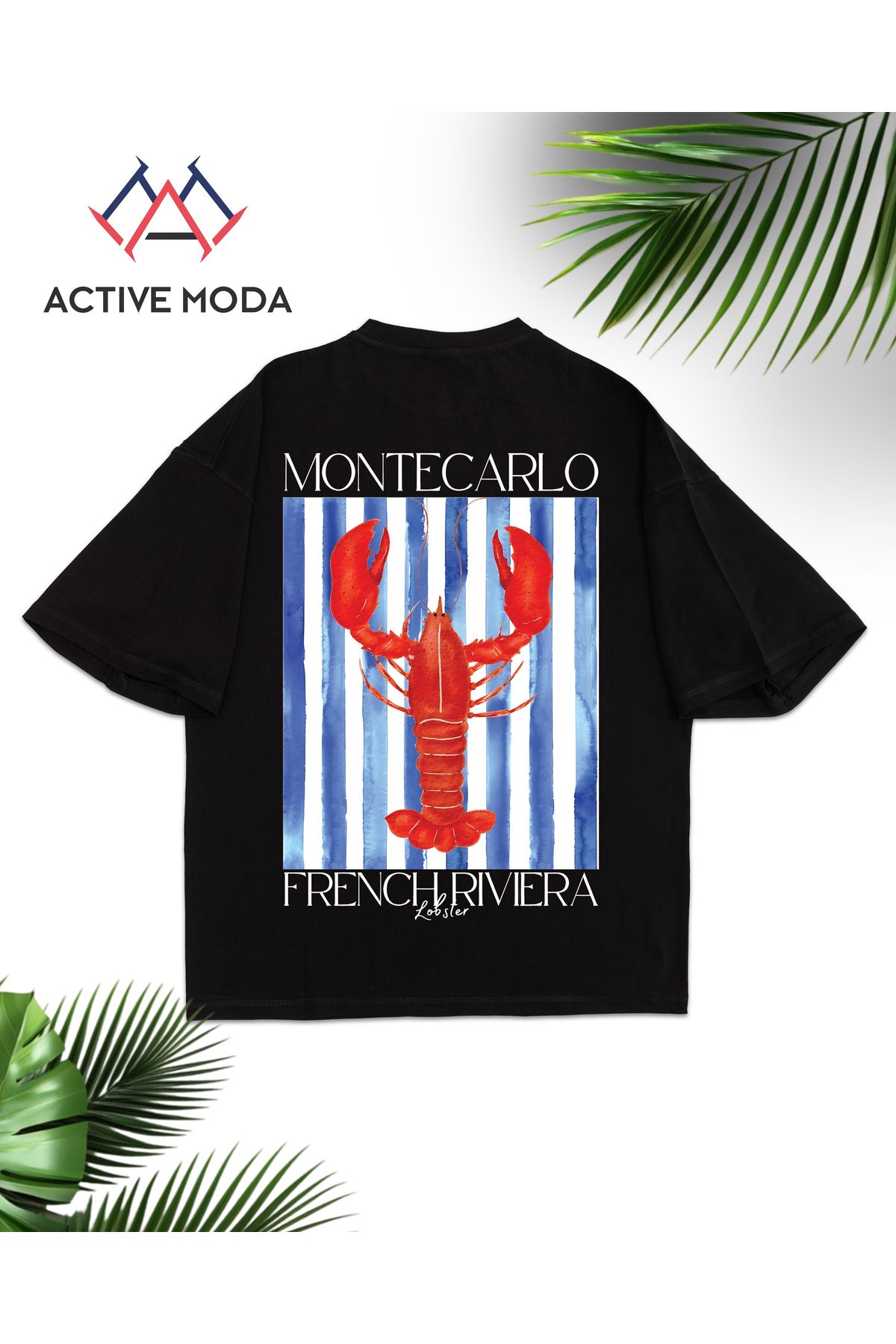 ACTIVE MODA - ERKEK KISA KOLLU PSMUKLU LOBSTER BASKILI TSHIRT