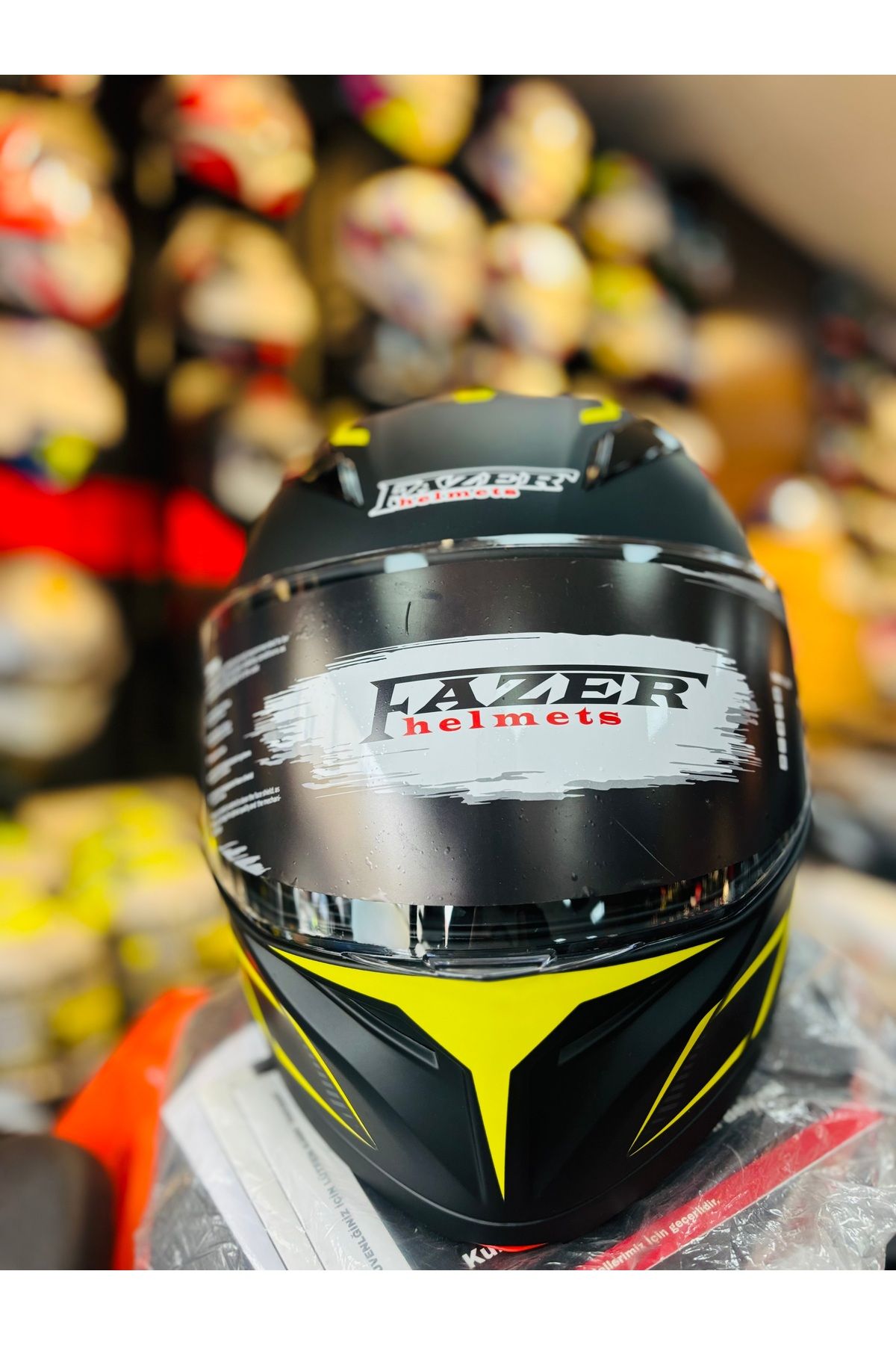 RSV FAZER MATT BLACK GREY YELLOW ÇENE AÇILIR GÜNEŞ VİZÖRLÜ MOTOSİKLET KASKI