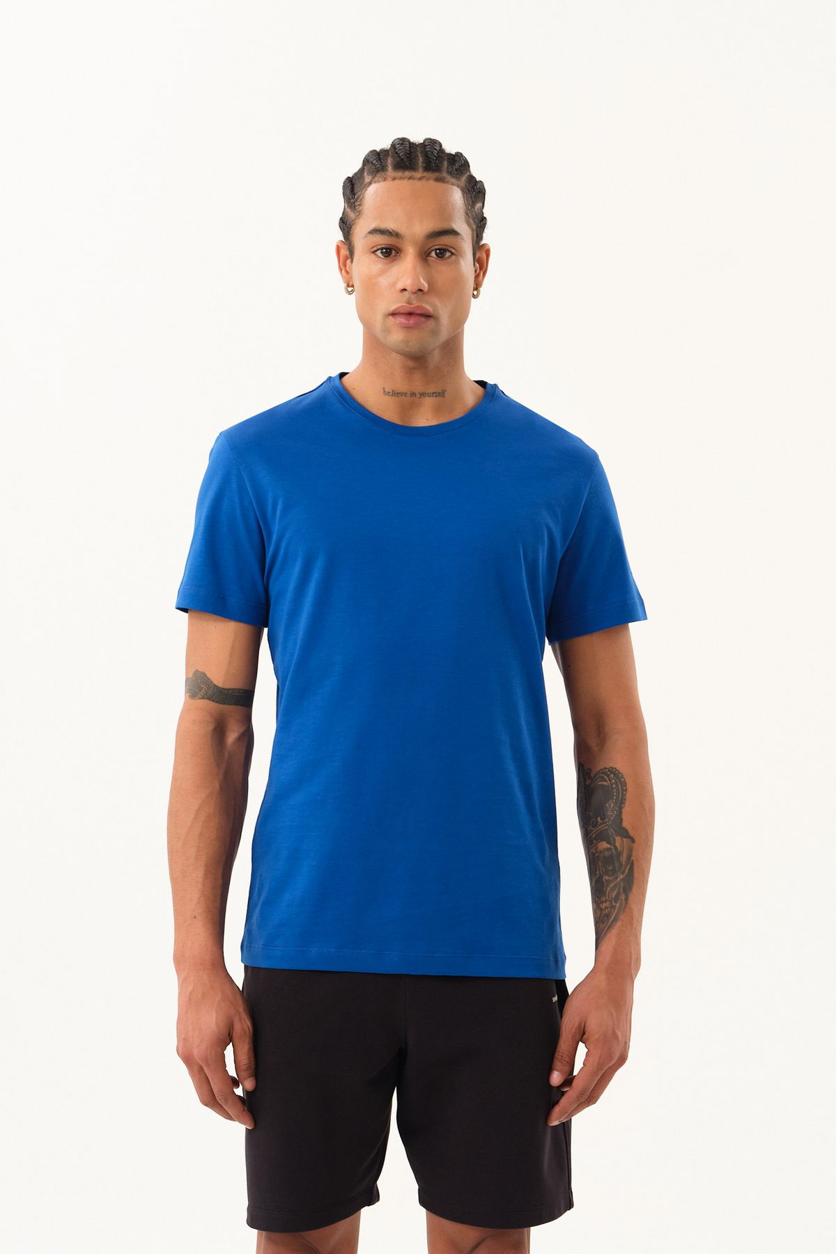 SPORTEMPT Erkek Slim Fit Bisiklet Yaka T-Shirt