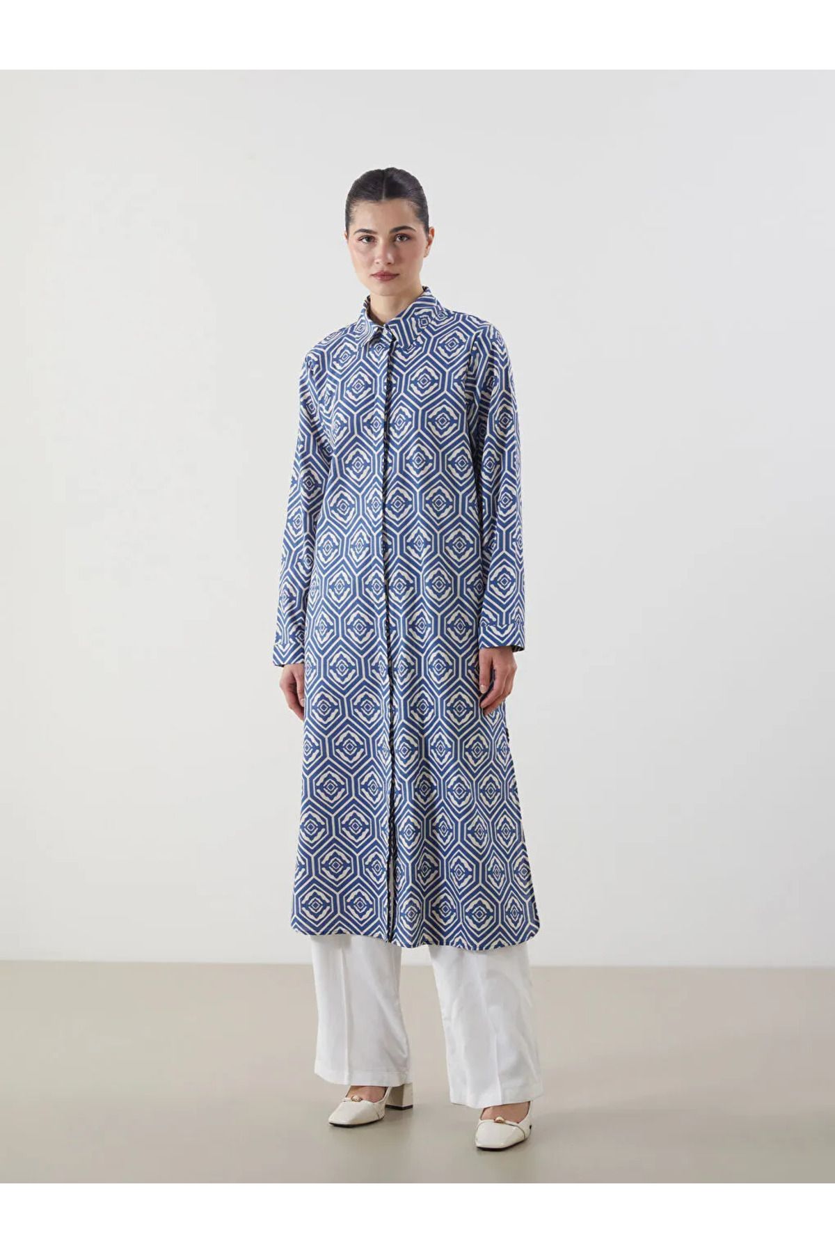 LC Waikiki LCW Modest Desenli Kadın Gömlek Tunik