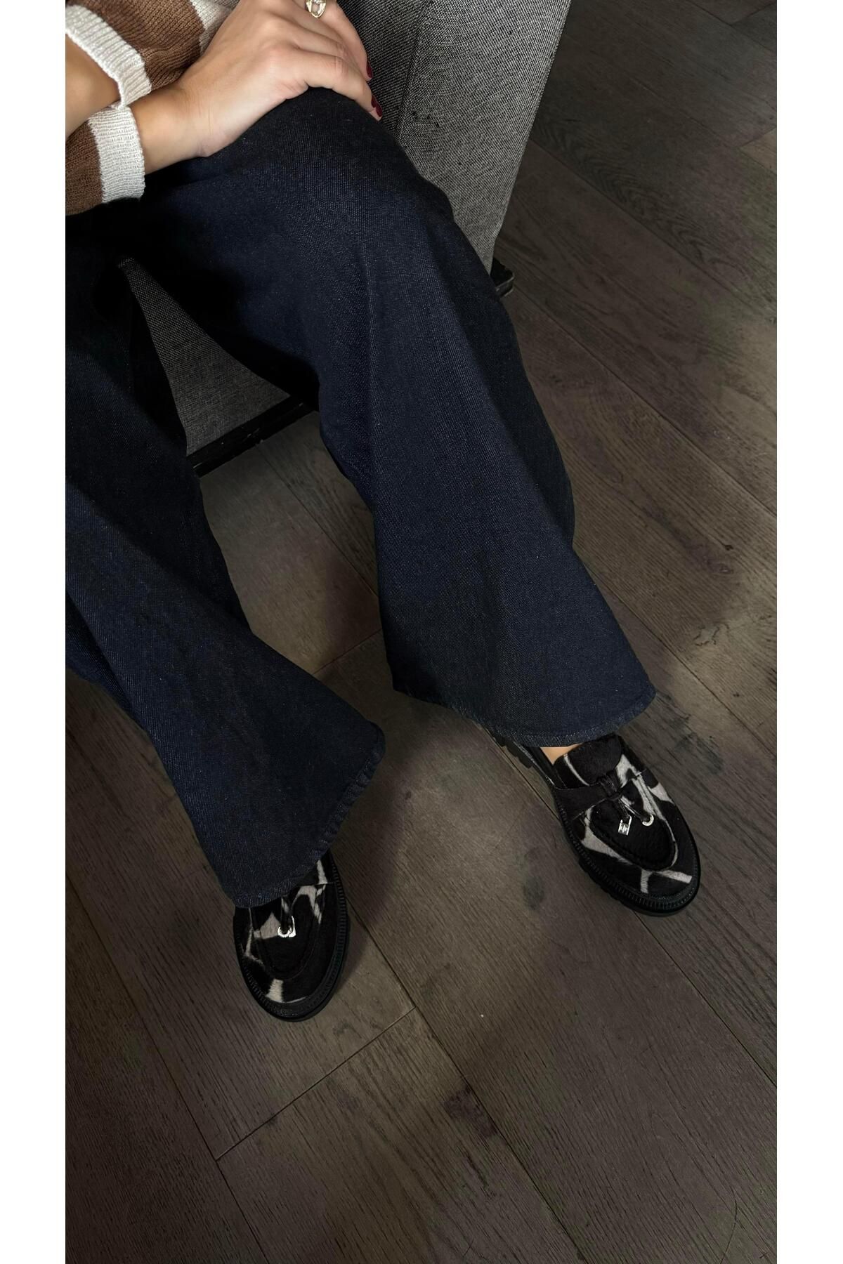 Eataly Shoes Milkaa Siyah Oxford Kadın Ayakkabı