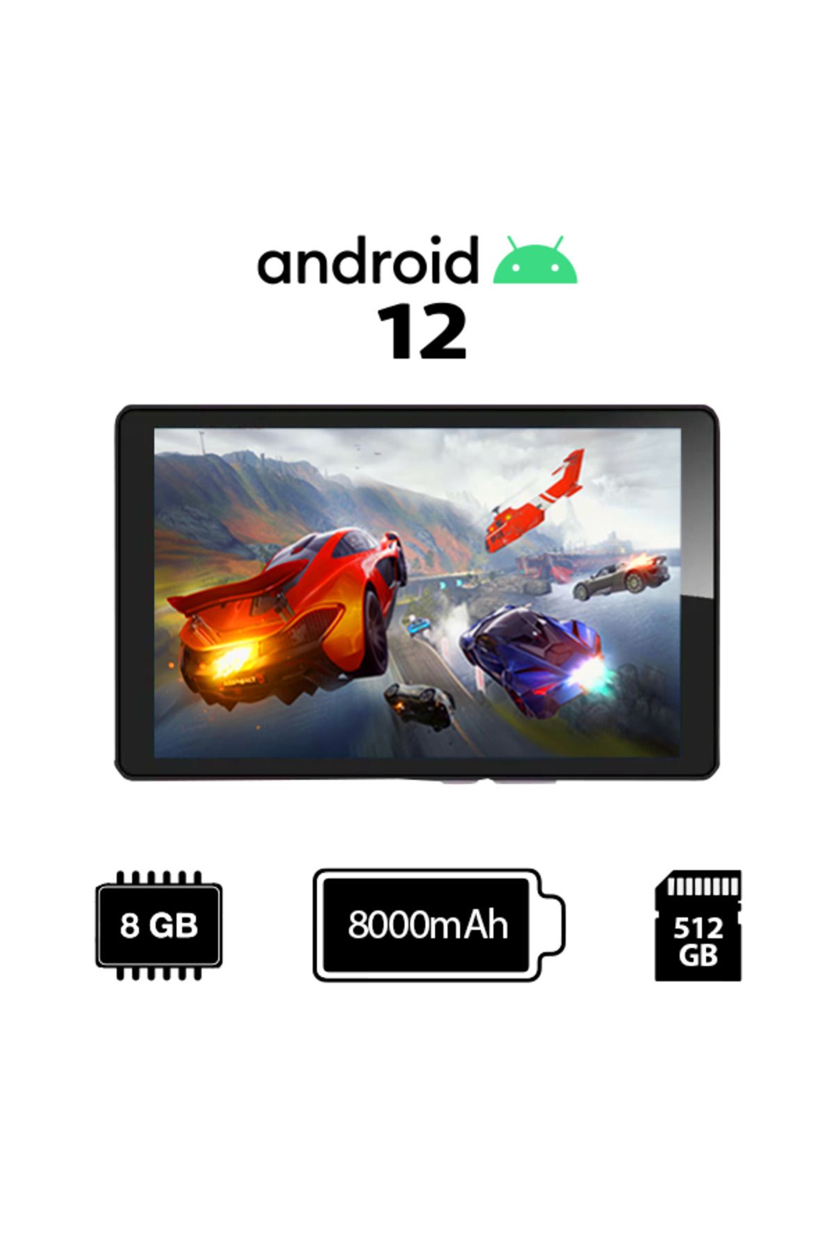 CIDEA-C idea 9" Android 12 Tablet – 8GB RAM, 512GB ROM, SIM Slot, Dual Camera, 5G LTE, IPS Display CM915 3