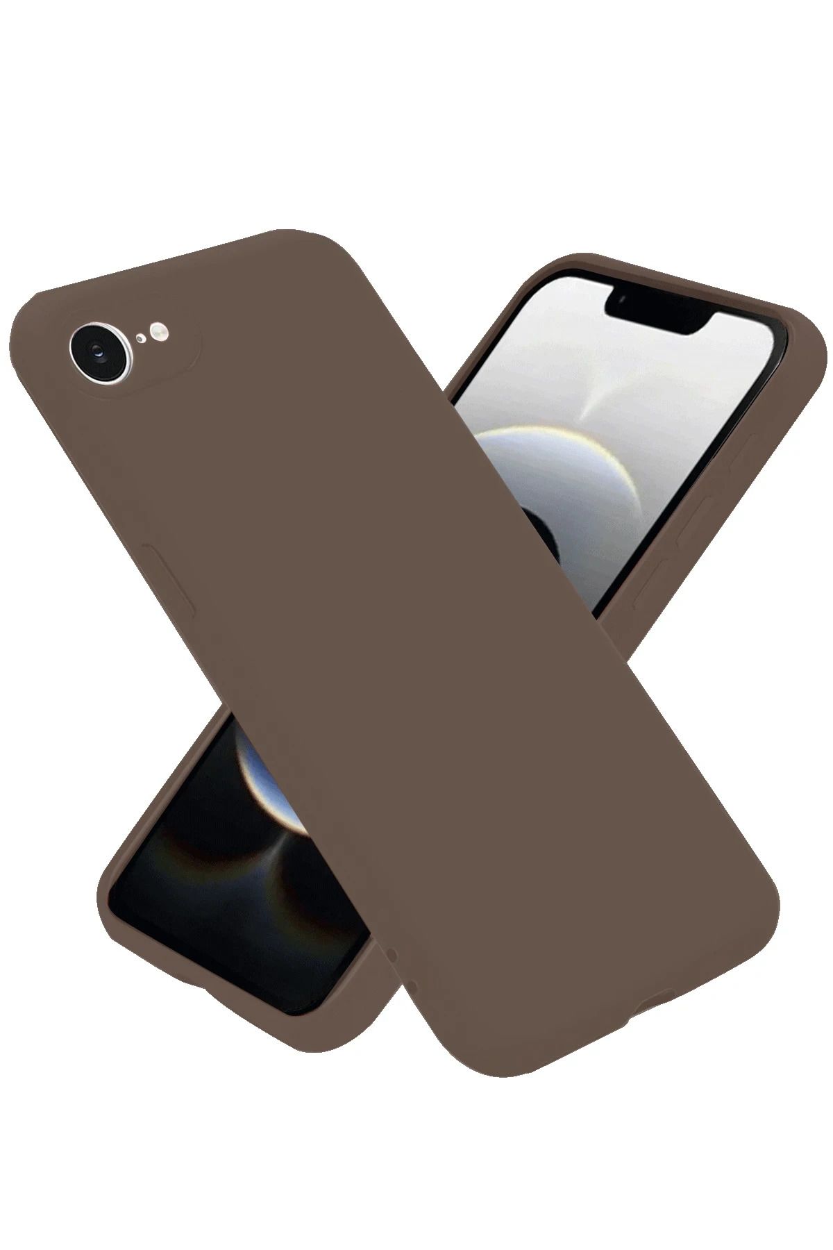 NewFace iPhone 16E Kılıf First Silikon - Kahverengi DRSTR