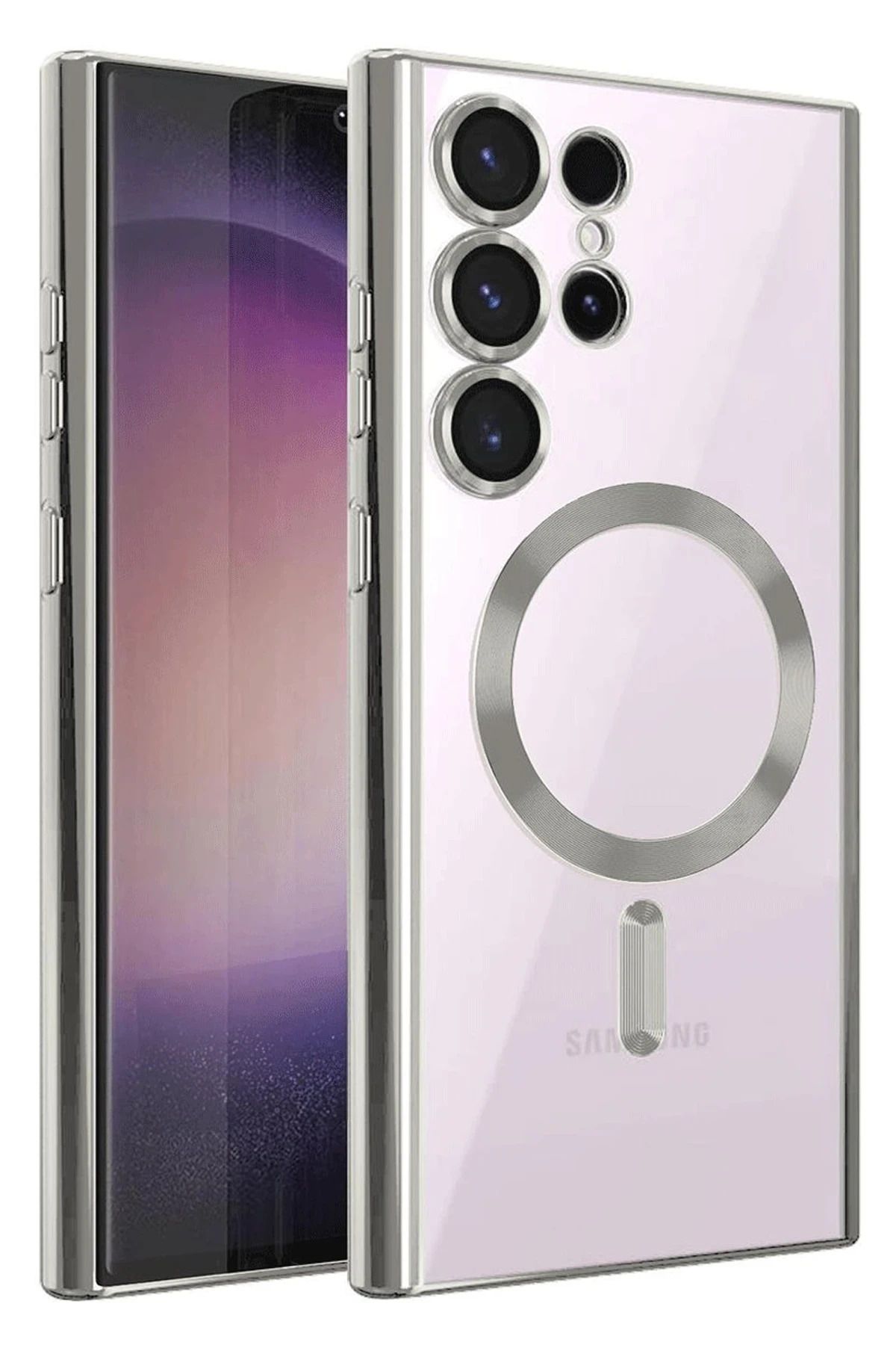 NewFace Samsung Galaxy S25 Ultra Kılıf Kross Magneticsafe Kapak - Gümüş YNSMR