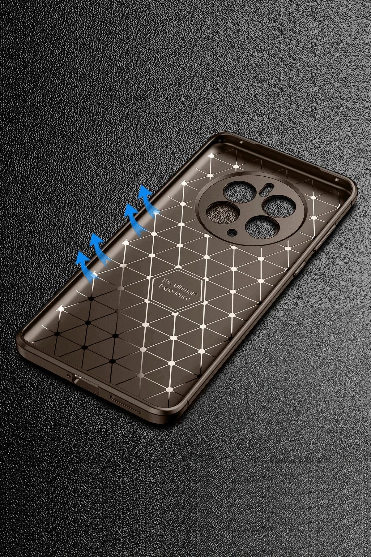 NewFace Realme 12 Pro Plus Kılıf Auto Focus Karbon Kapak - Kahverengi YNSMR