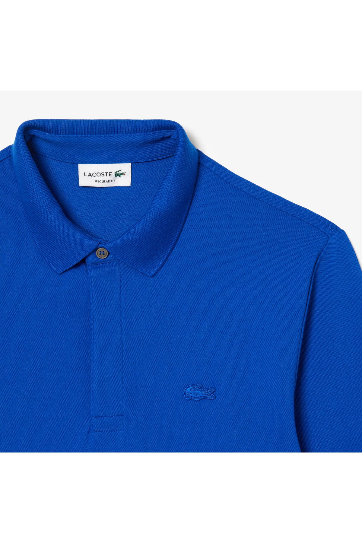 تی شرت یقه پولو آبی مردانه آستین بلند پاریس به طور منظم Lacoste