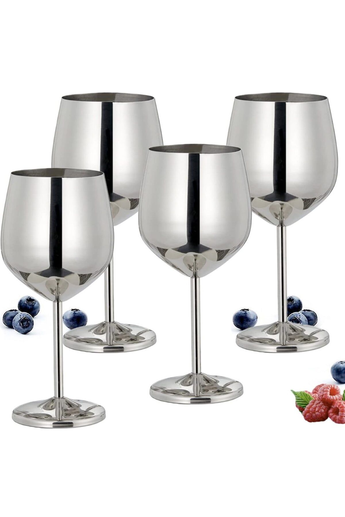 Quasar & Co. Set 4 Pahare Vin Quasar & Co. , 500 Ml, H 21 Cm, Inox, Argintiu - One Size