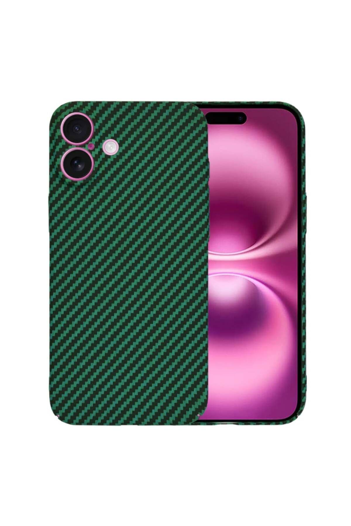 SKYDDAR INNOVATION Carcasă Pentru Iphone 16 Plus, Textură De Carbon, Carbonite Fibershell, Verde, Set De Stickere - One Size