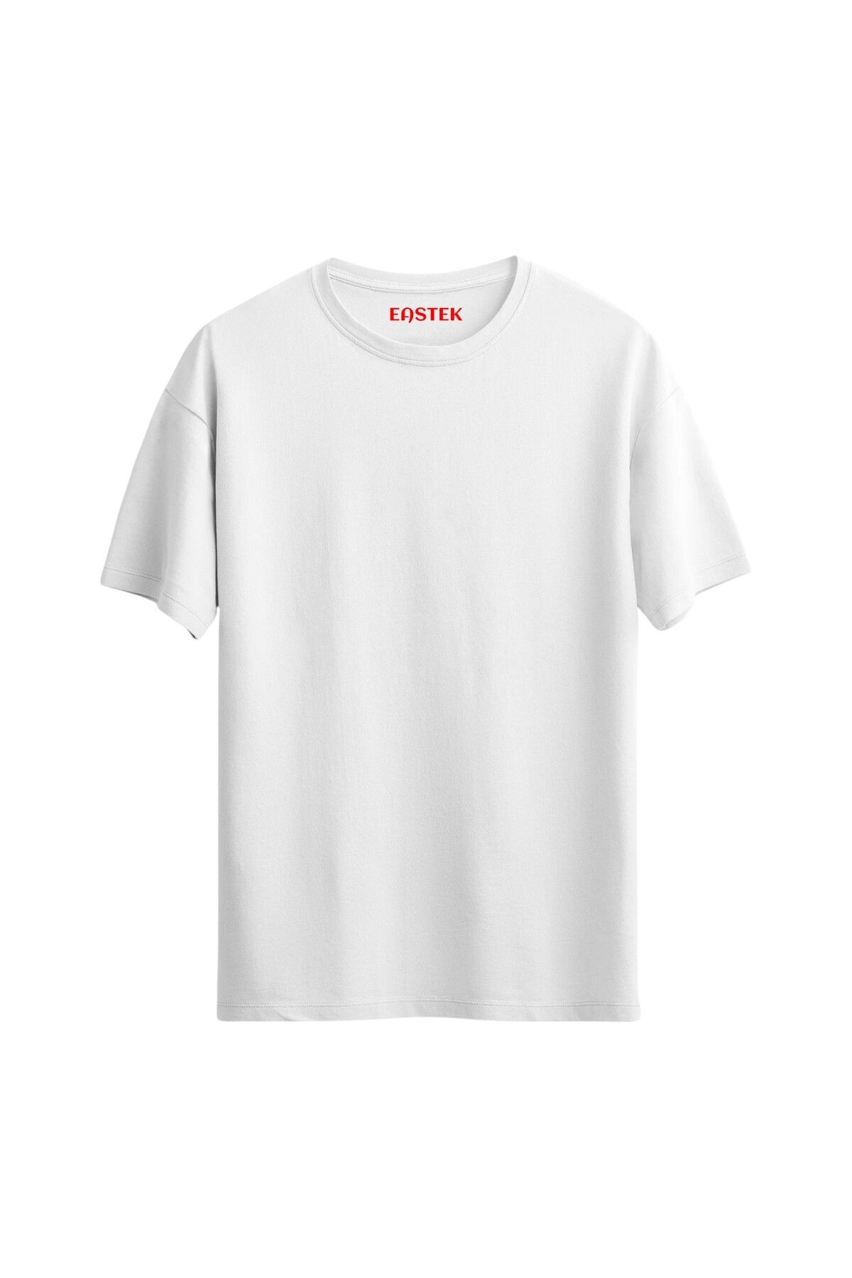 Eastek Beyaz Basic Bisiklet Yaka Baskısız Düz Premium Unisex T-shirt