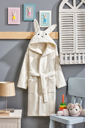 BebeSoft Sevimli Hayvan Temalı Kız, Erkek Çocuk Bornoz (Pamuklu, Kapüşonlu ve...