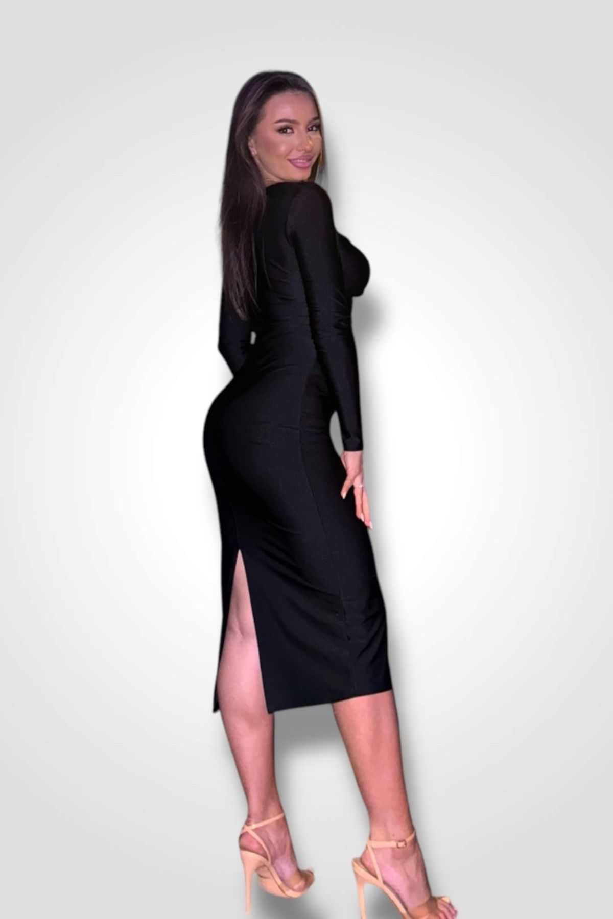 BOMBFIT-Black Touch dress, long sleeve 4