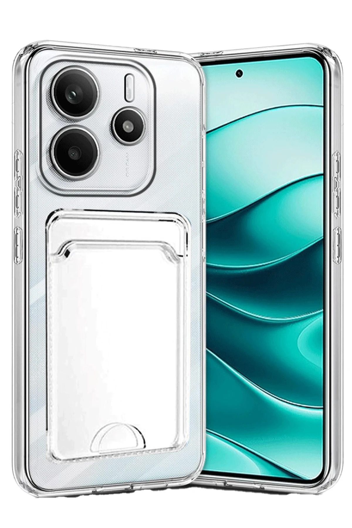NewFace Xiaomi Redmi Note 14 4G Kılıf Kart Şeffaf Silikon - Şeffaf JOJUA