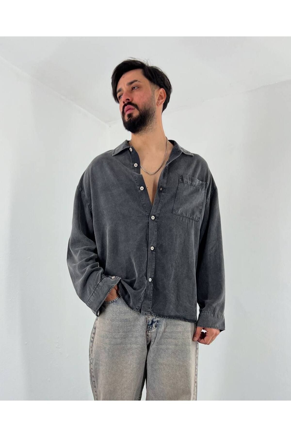 FURY wear Yıkamalı OverSize Gömlek
