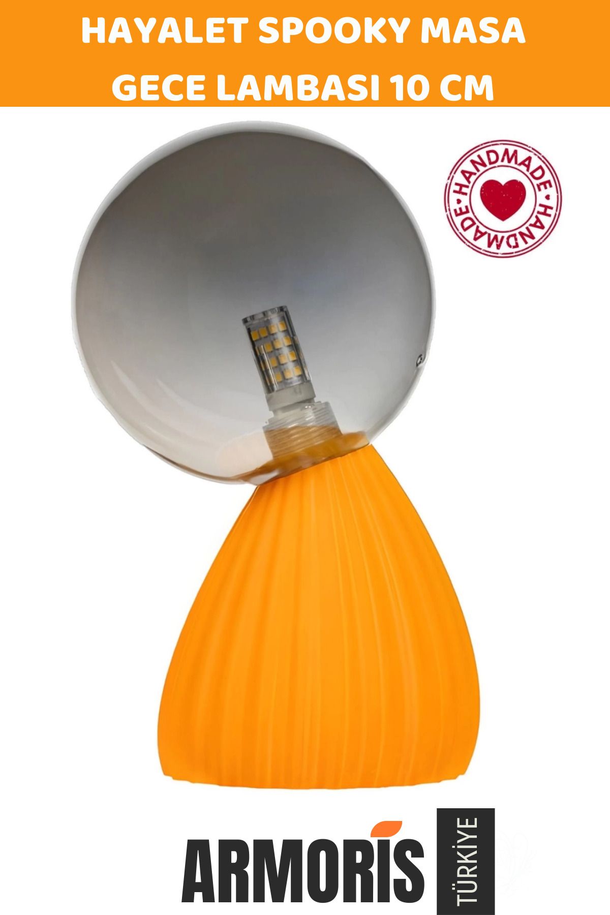 Armoris Yeni Handmade Dekoratif Şık Biyobozunur Plastik 10Cm Dimmer Kablolu Hayalet Spooky Masa Gece Lambası