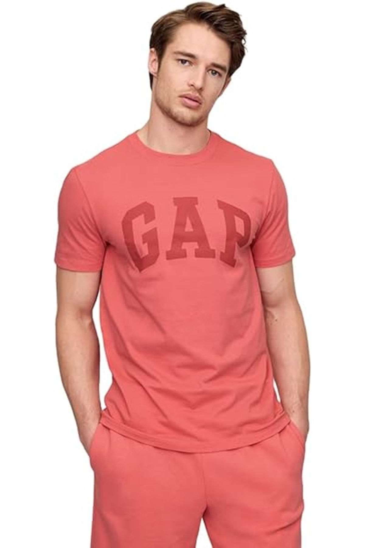 GAP Everyday Soft Basic Gap Logo 856659 T-Shirt Kısa Kol Tişört Erkek T-Shirt TURUNCU