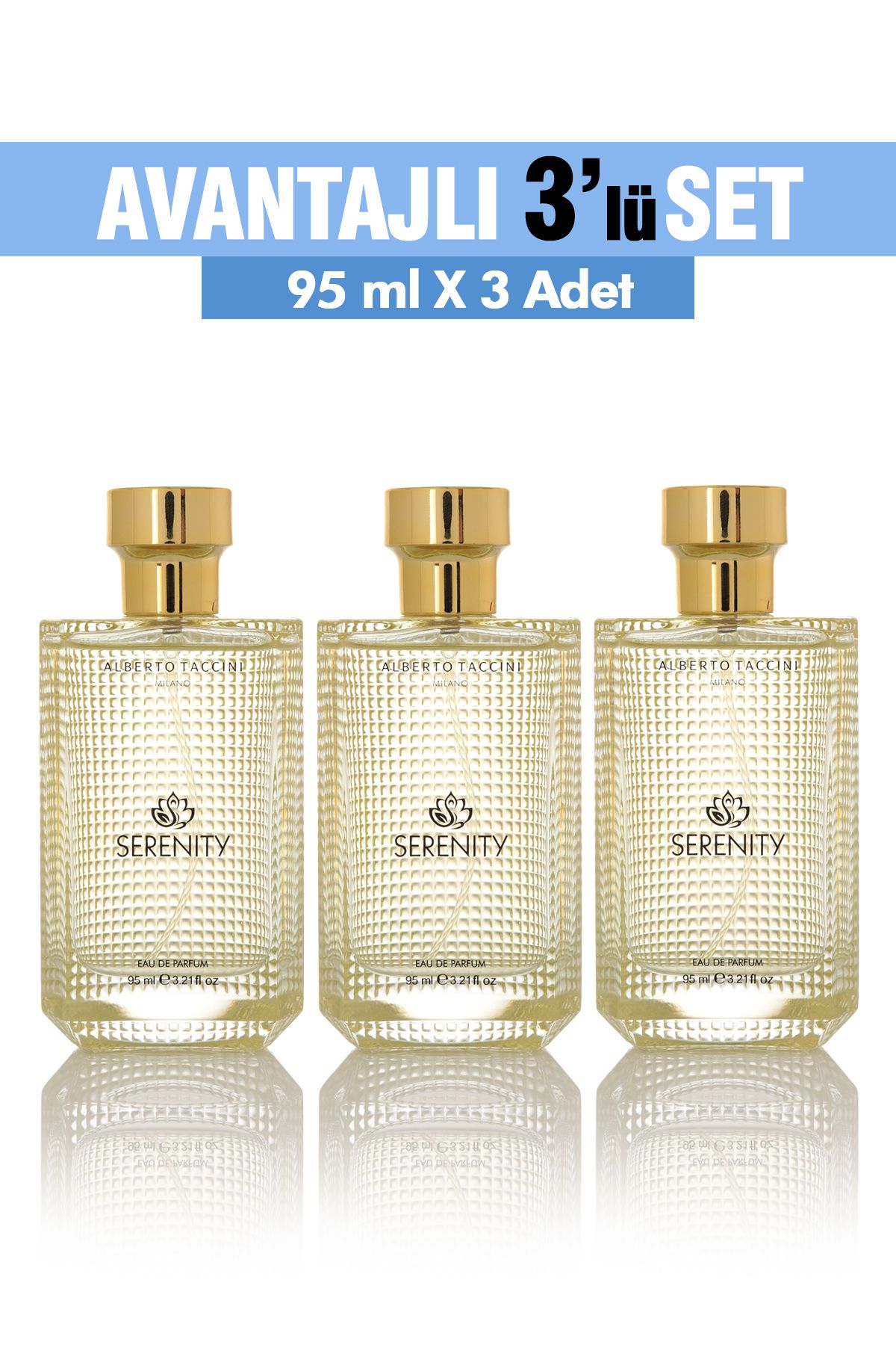Alberto Taccini 3'Lü Set Alberto Taccini SERENITY Kadın Parfümü - 95 ml